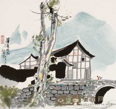 吴冠中 1985年作 乡村 镜心 44×46.5cm
